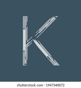 Logo abstracto del icono de la letra K