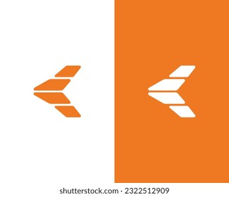 Letter K with airplane logo Design