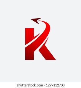 Letter K Airplane vector