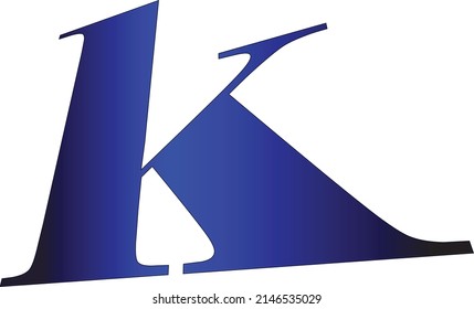 Letter K. Alphabet in the form of shelves. 3d illustration