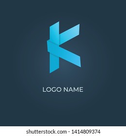 Letter "K" alphabet logo on isolated. Vector image