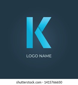 Letter "K" alphabet logo on isolated. Vector image