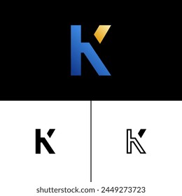 Letter K alphabet tech font, typography for your designs logo or brand name, including a set three of different icons, vector illustration 10EPS