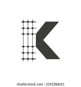 Diseño del logotipo de la arquitectura K de la letra. Plantilla de vectores de símbolos inmobiliarios, arquitectos y constructores