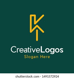Letter K Up Arrow Creative Business Logo