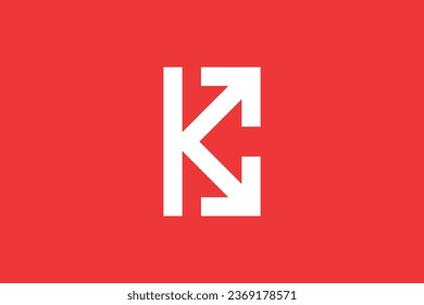 Letra K flecha o k expanda flecha trendy diseño de logotipo vectorial