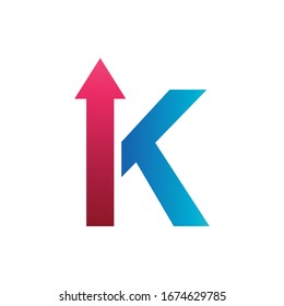 
Diseño de logotipo de flecha k letra
