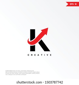 Letter K arrow logo icon design template elements