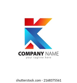 Letter K Arrow Logo icon monogram design, Vector graphic design template element, K Logo Design Template Vector Graphic Branding Element.