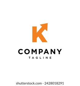 Letra K flecha logo icono vector template.eps