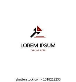 Letter K Auction Vector Logo Design