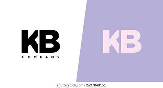 Letter K and B, KB logo design template. Minimal monogram initial based logotype.