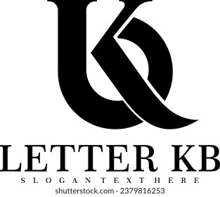 LETTER K B logo design vector art