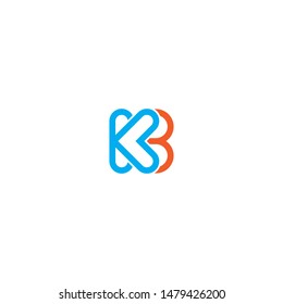 letter k & B logo technology concept