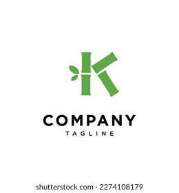 Letter K bamboo vector logo icon template