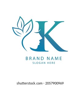 Letter K beauty logo vector design 