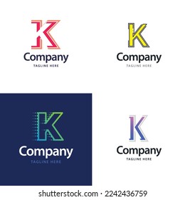Carta K Big Logo Pack Diseño de logotipos creativos modernos para su empresa