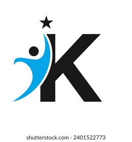 Letter K Bio Logo, Health Care Symbol, Healthy Logotype, Care Sign