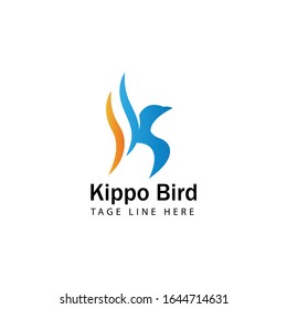letter k bird for company business logo identity