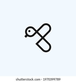 letter k bird logo design vector illustration