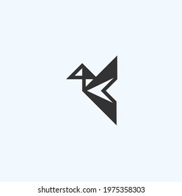 letter k bird logo design vector illustration