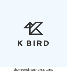 letter k bird logo design vector illustration