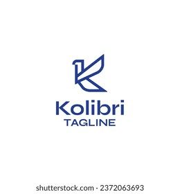 Letter K Bird Monogram logo template