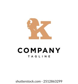 Letter K Bison logo icon vector