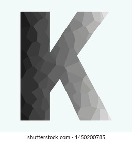 Letter K with black and white gradient