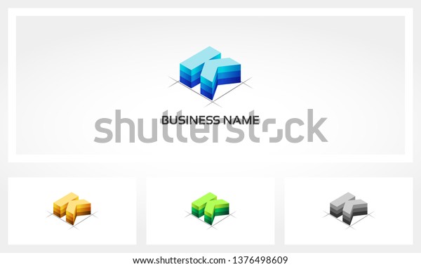 Letter K Block Stack Logo Stock Vector (Royalty Free) 1376498609