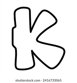 Letra K negrita y fuerte estilo de letra de graffiti estilo de calle único 