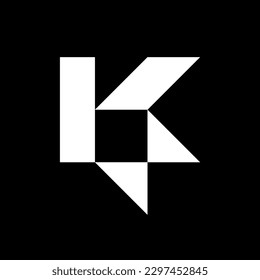 Letter K bolt abstract logo design