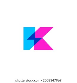 Buchstabe K-Bolzen-Logo-Überlagerungsfarbe
