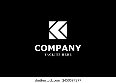 letter k and box with black background logo
