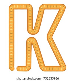 Letter k bread icon. Cartoon illustration of letter k bread vector icon for web