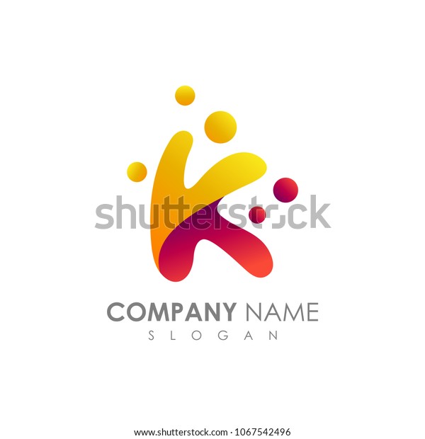 Letter K\
With Bubble, Initial Letter Logo For Your Company Name, Alphabet\
Logo Template Ready For Use, Modern Initial\
Logo