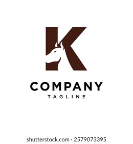 Letter K Buffalo Logo Icon Vector
