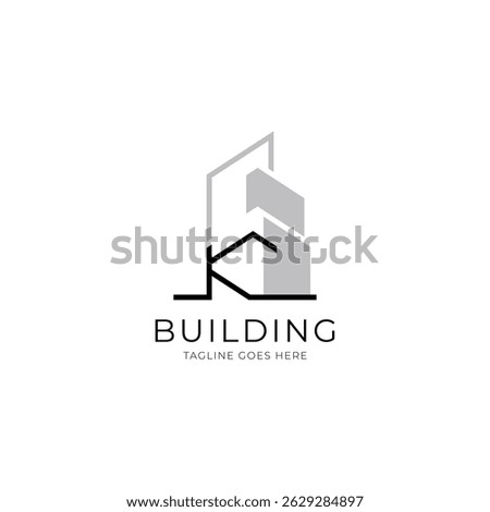 Letter K building logo for architecture, construction and real estate company. Property logo template for your brand.