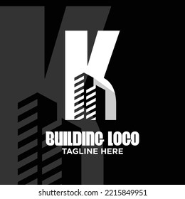 Letter K Building Logo Design Template Inspiration, Vector Illustration.