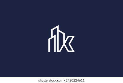 letter k with building logo icon design vector design template inspiration