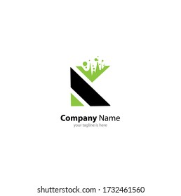 letter k business logo concept with white background