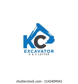Letter K and C initial excavator