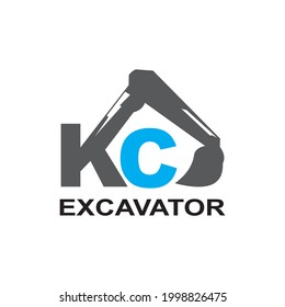 Símbolo de excavadora inicial de letra K y C