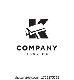 Letra K Câmera CCTV Logo Ícone Vetor
