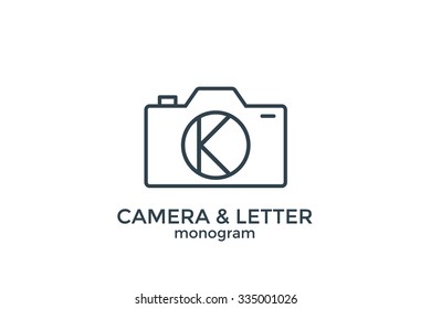 Letter K and camera monogram logo.
