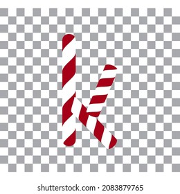 Letter K Candy Cane Letter Design