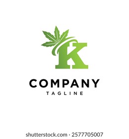 Letter K Cannabis Logo Icon Vector