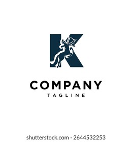 Letra K Centaur ícone do logotipo vetor