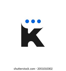 Letter K Chat logo design template on white background