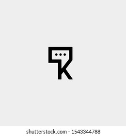 Letter K Chat Logo Template Vector Design